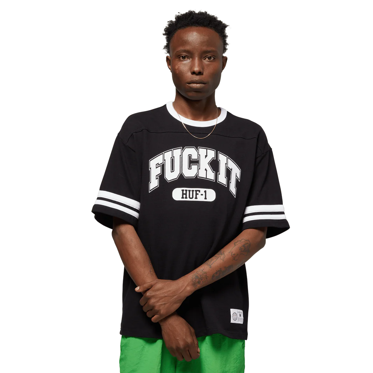 HUF FUCK IT FOOTBALL SHIRT -BLACK