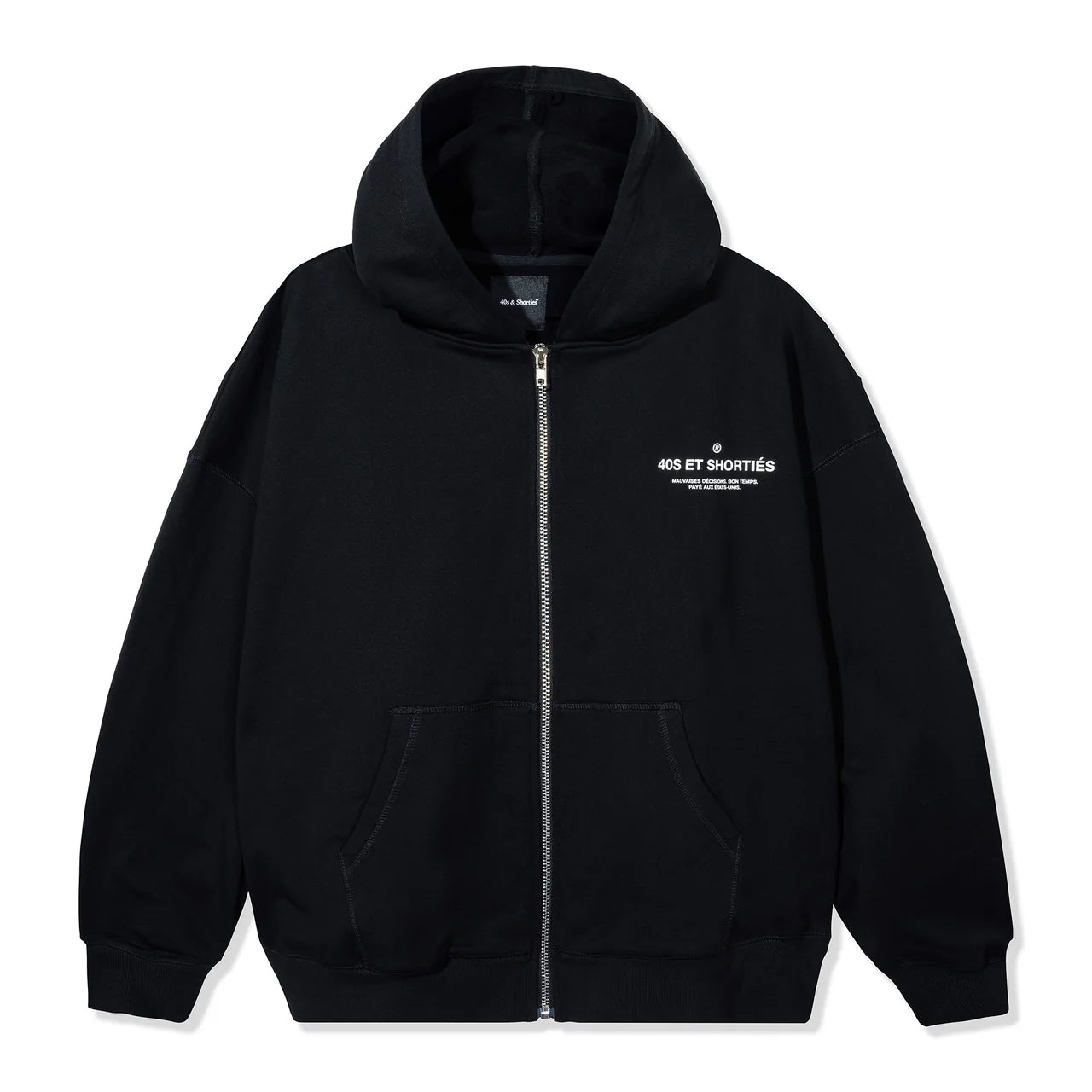 40s French General Zip Hoodie - Black