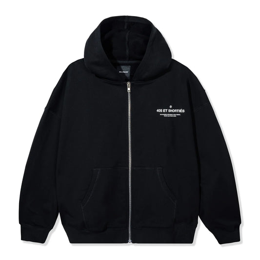 40s French General Zip Hoodie - Black