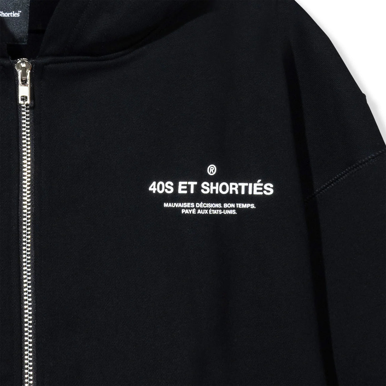 40s French General Zip Hoodie - Black