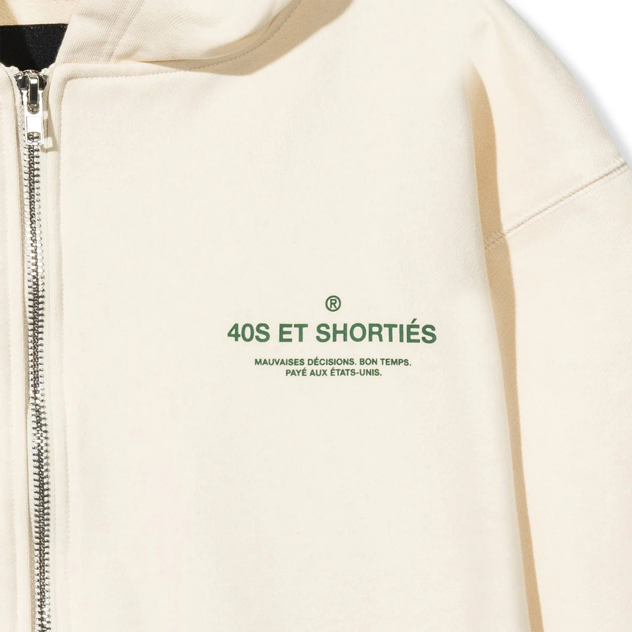 40s French General Zip Hoodie - Cream